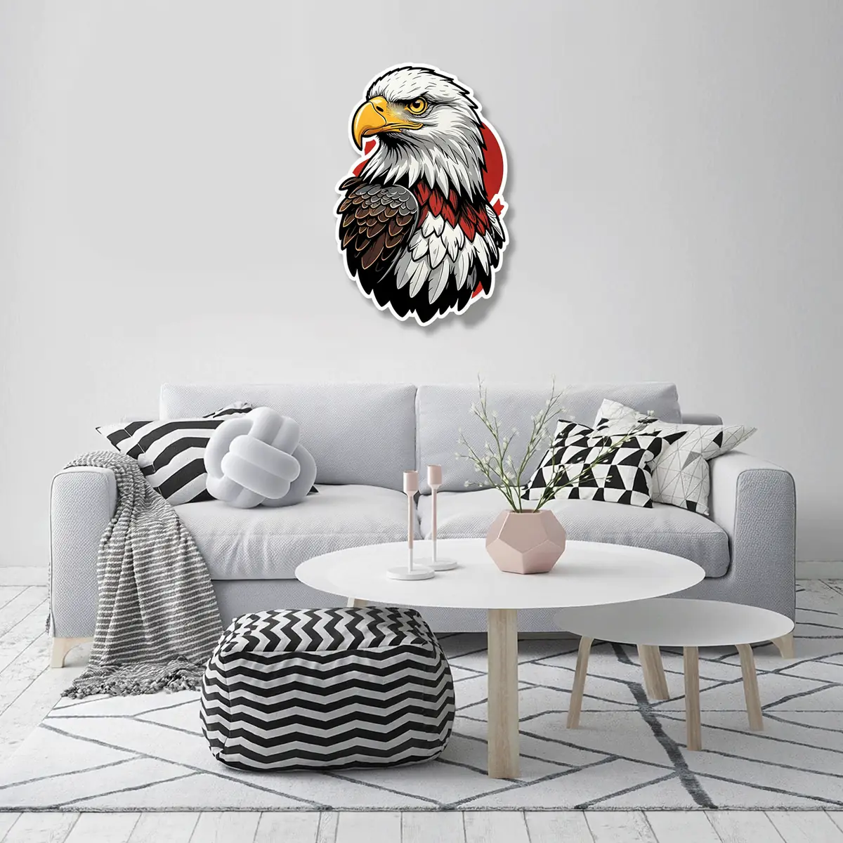 Beyaz Başlı Kartal Metal Duvar Tablosu