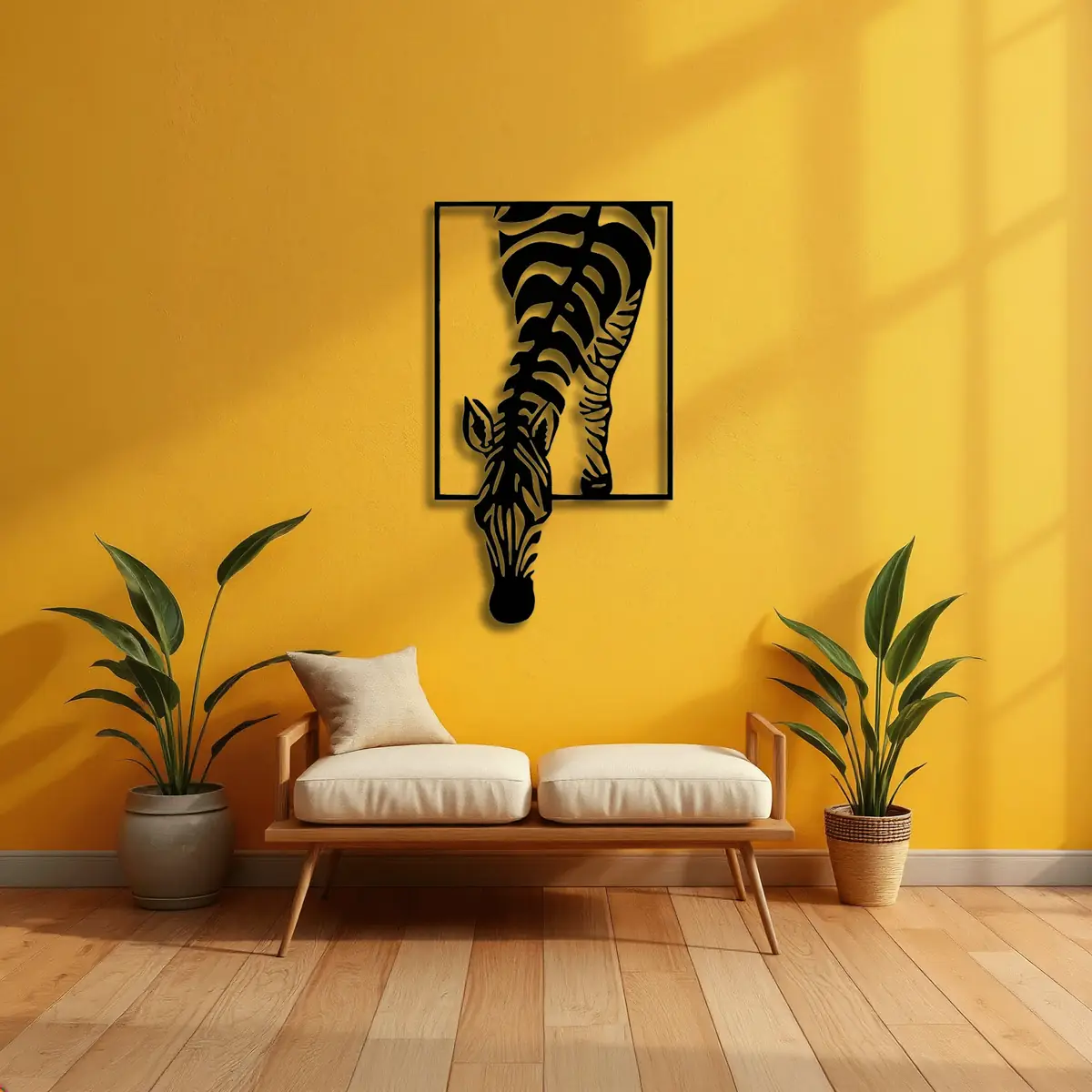 Çerçeveli Zebra Metal Duvar Tablosu
