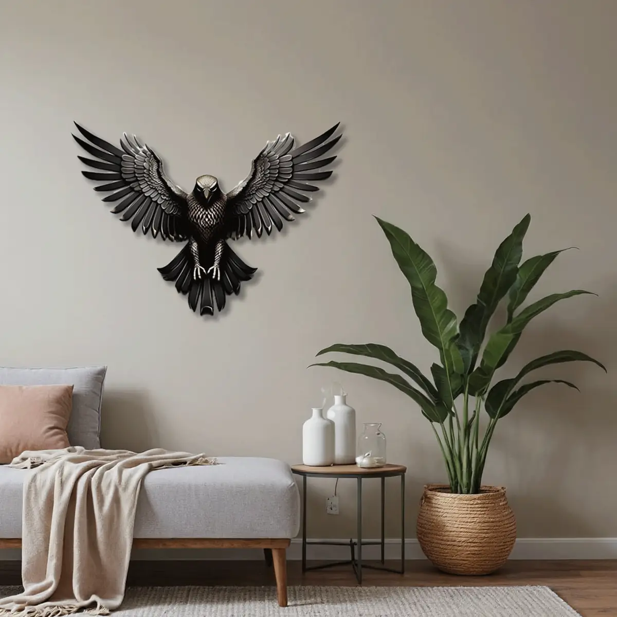 Kanat Açmış Kartal Metal Duvar Tablosu