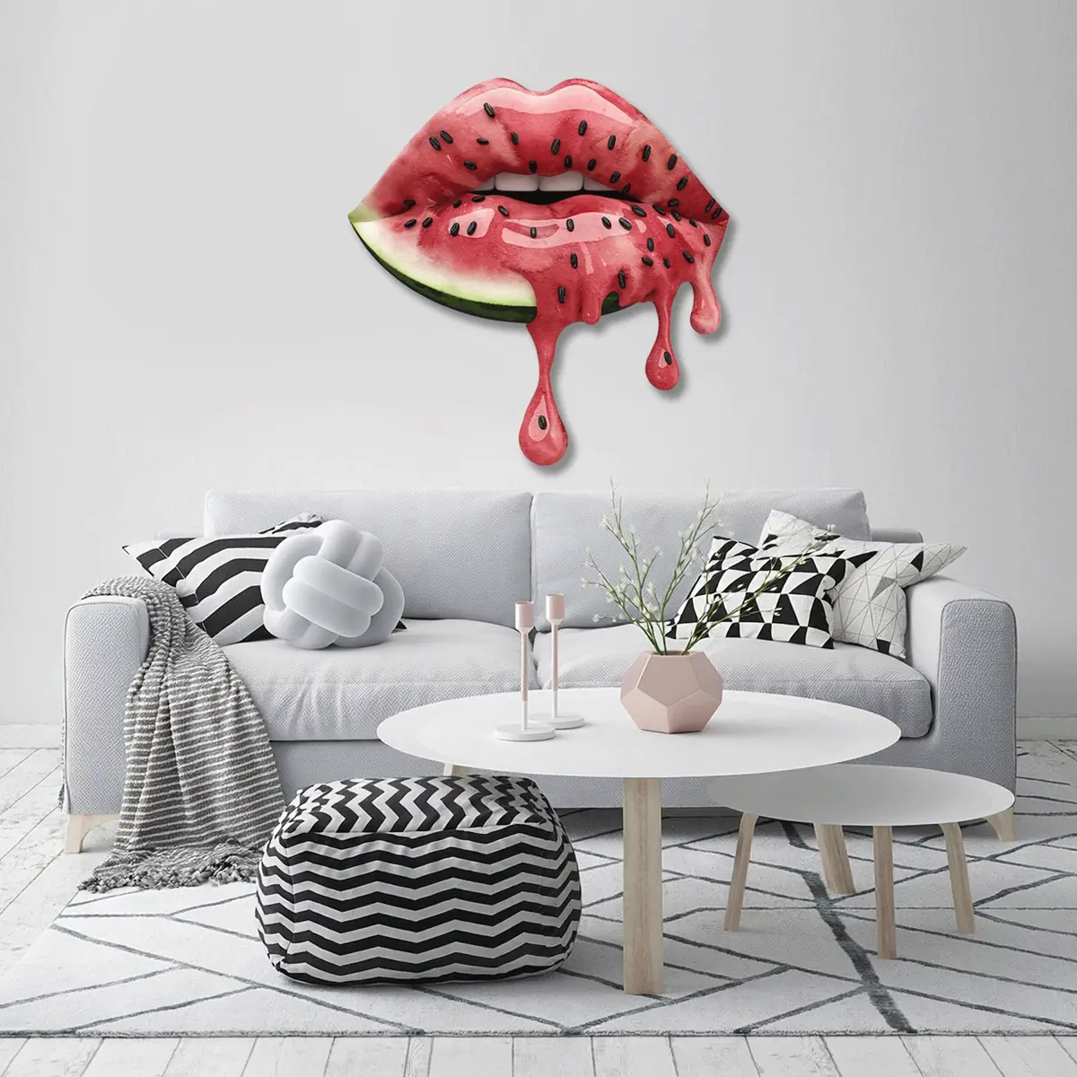 Karpuz Dilimli Damlayan Dudak Pop Art Metal Tablo