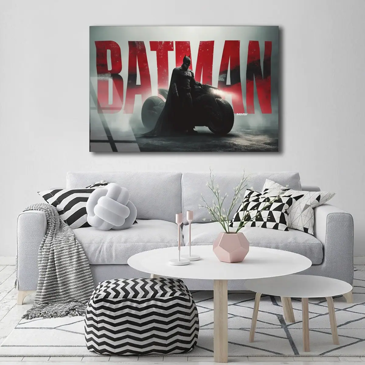 KaraŞövalye Motosiklet Kahramanı Cam Tablo