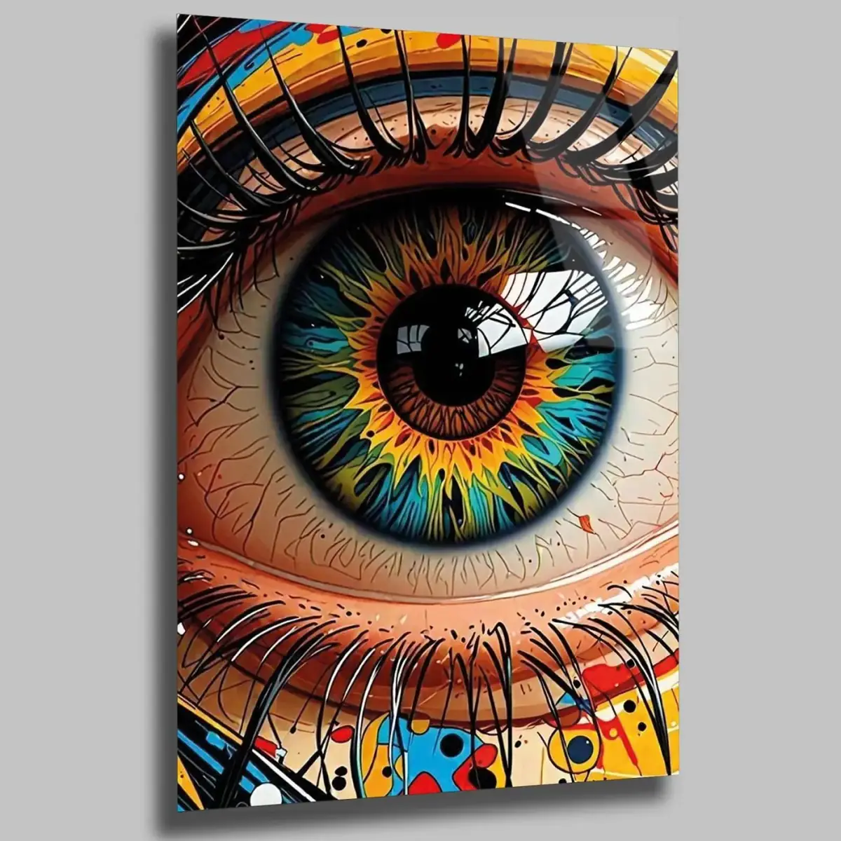 Renkli Pop Art Göz Tablo