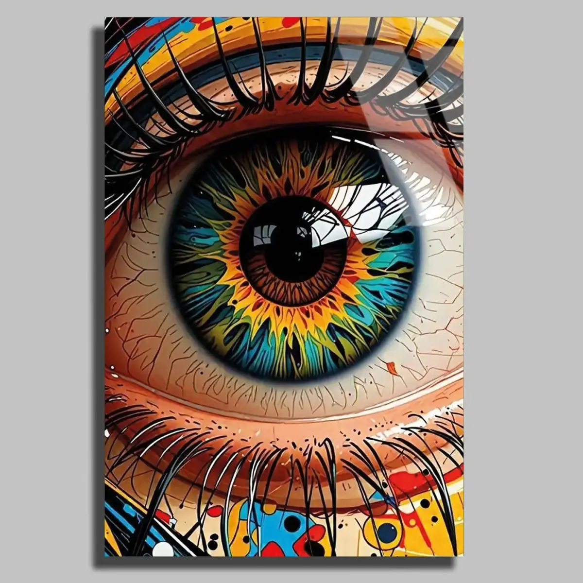Renkli Pop Art Göz Tablo