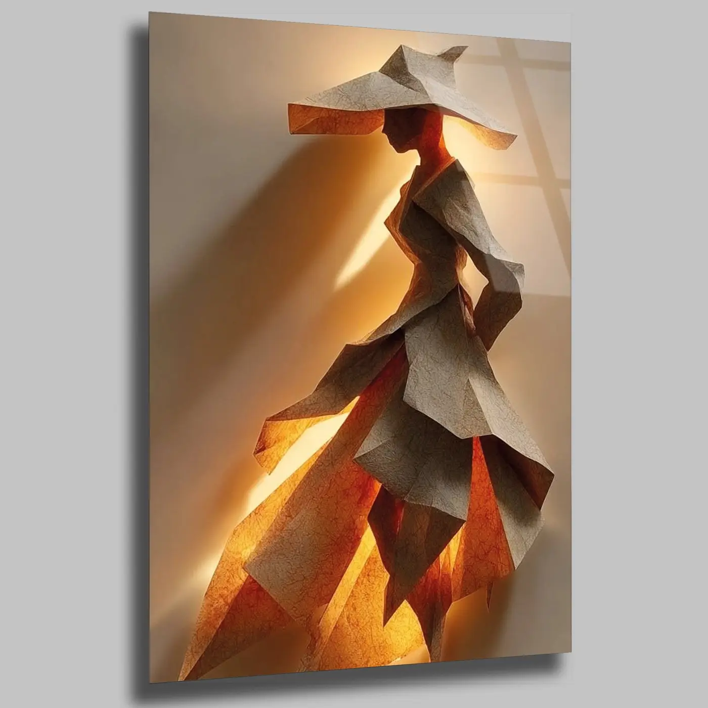Origami Zarafet Kadın Figürü Tablo