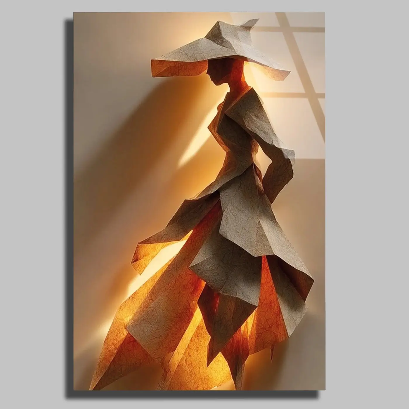 Origami Zarafet Kadın Figürü Tablo