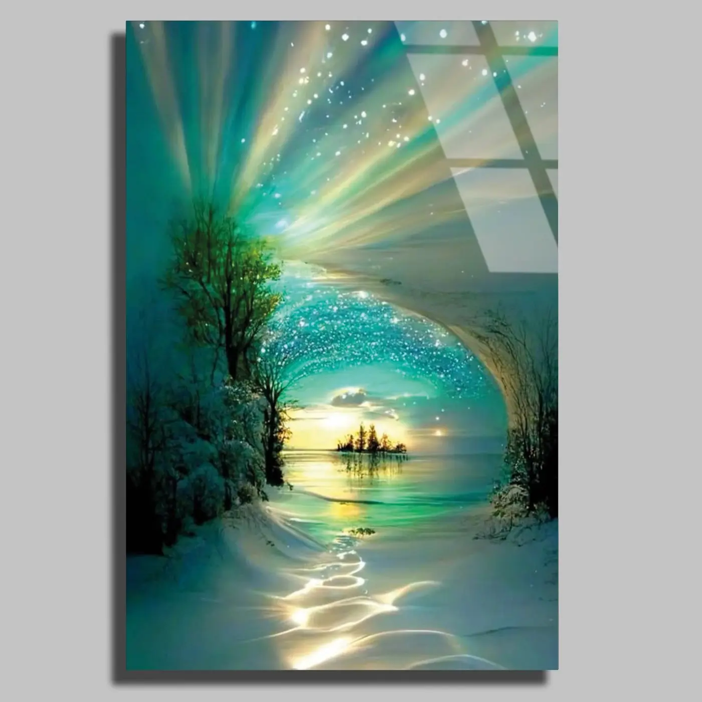 Fantastik Kutup Işığı Gün Batımı Tablo