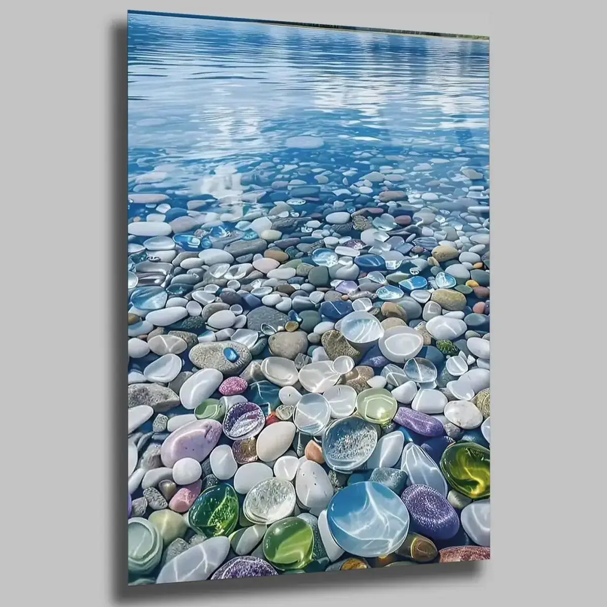 Berrak Suda Renkli Çakıl Taşları Tablo