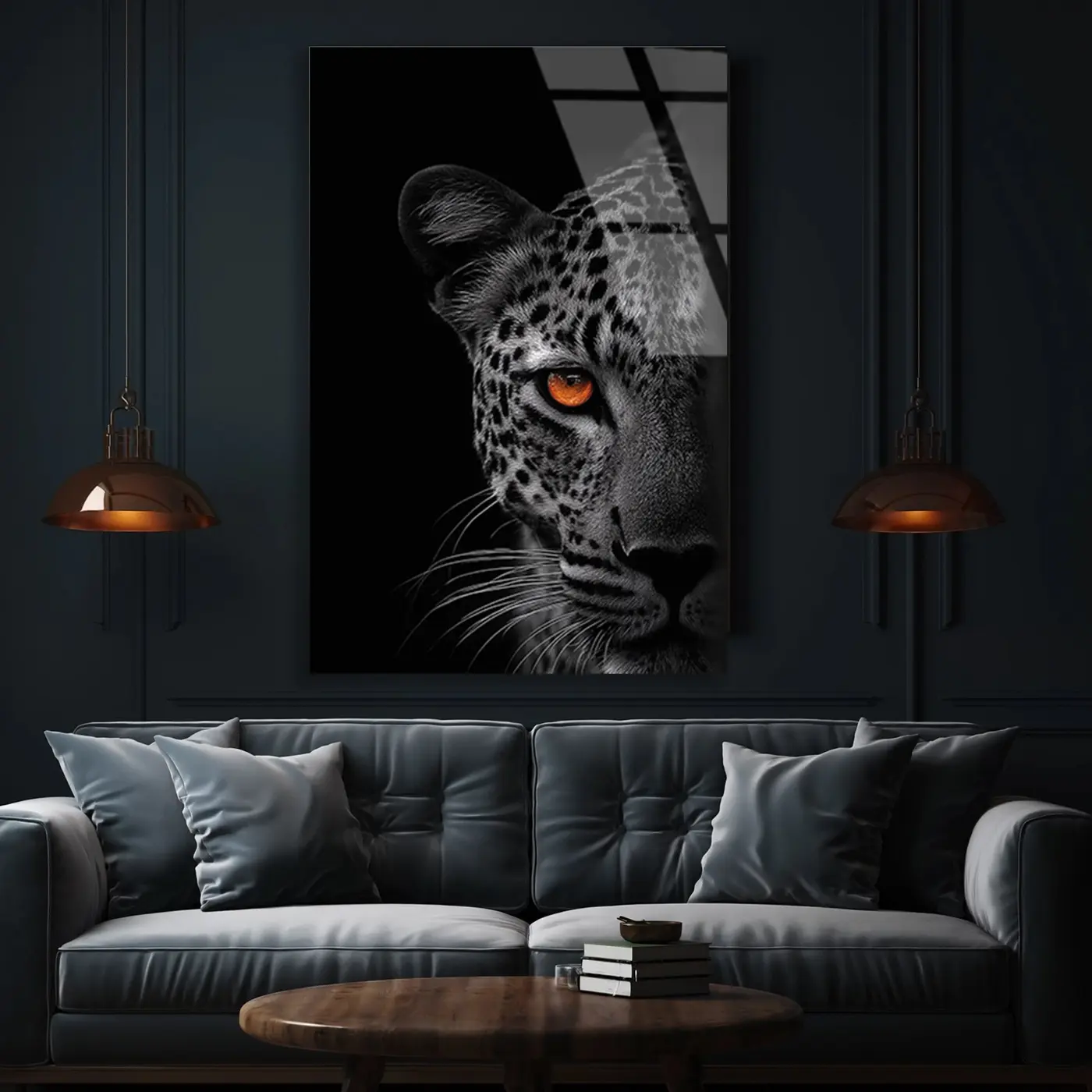 Turuncu Gözlü Leopar Tablo