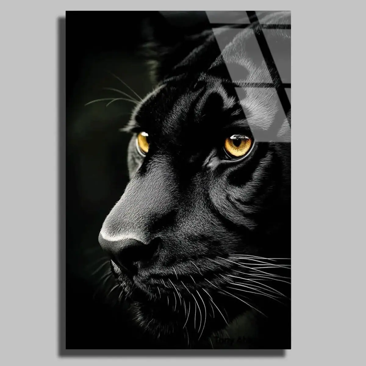 Sarı Gözlü Siyah Panter Tablo