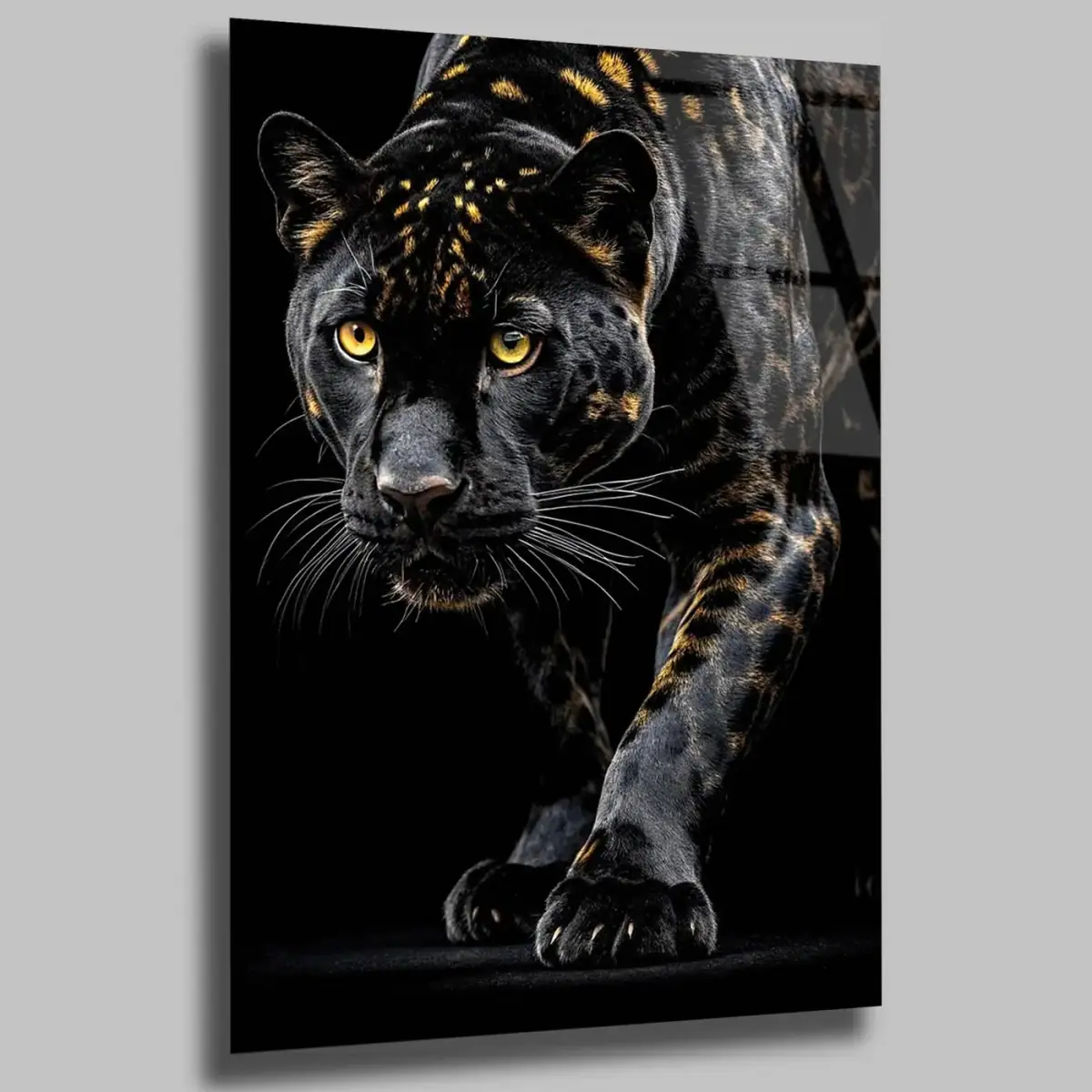 Yürüyen Siyah Leopar Tablo