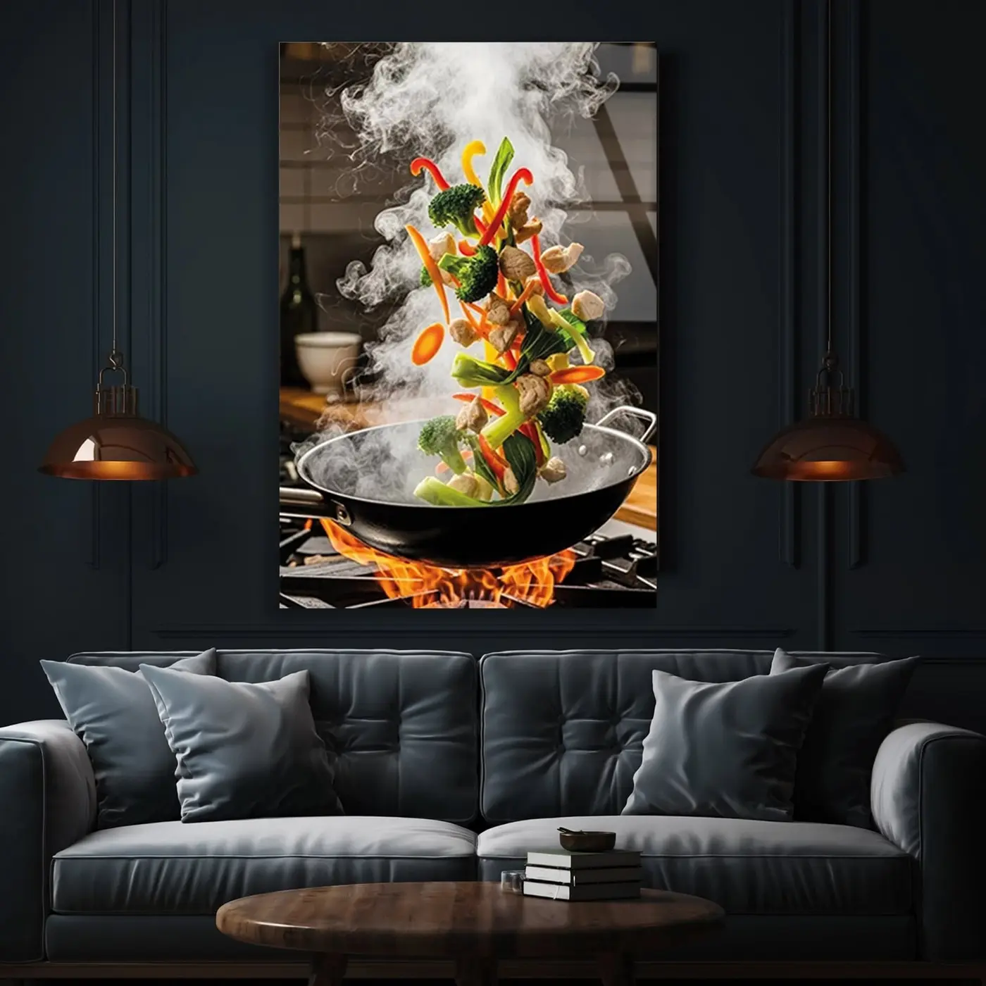 Alevli Wok Tavada Yemek Tablo