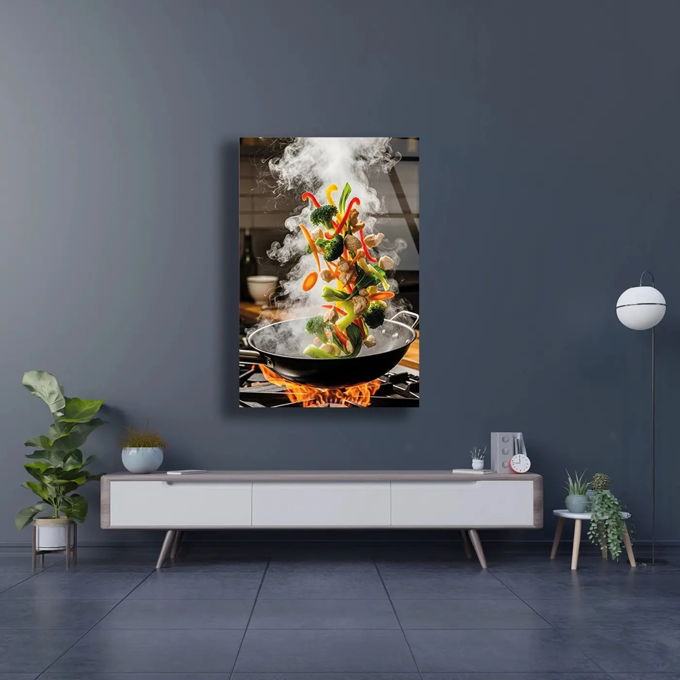 Alevli Wok Tavada Yemek Tablo