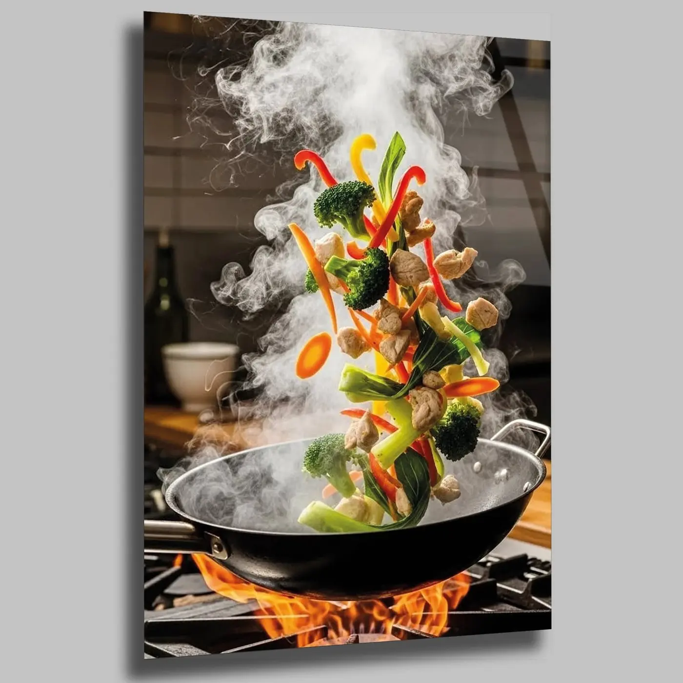 Alevli Wok Tavada Yemek Tablo
