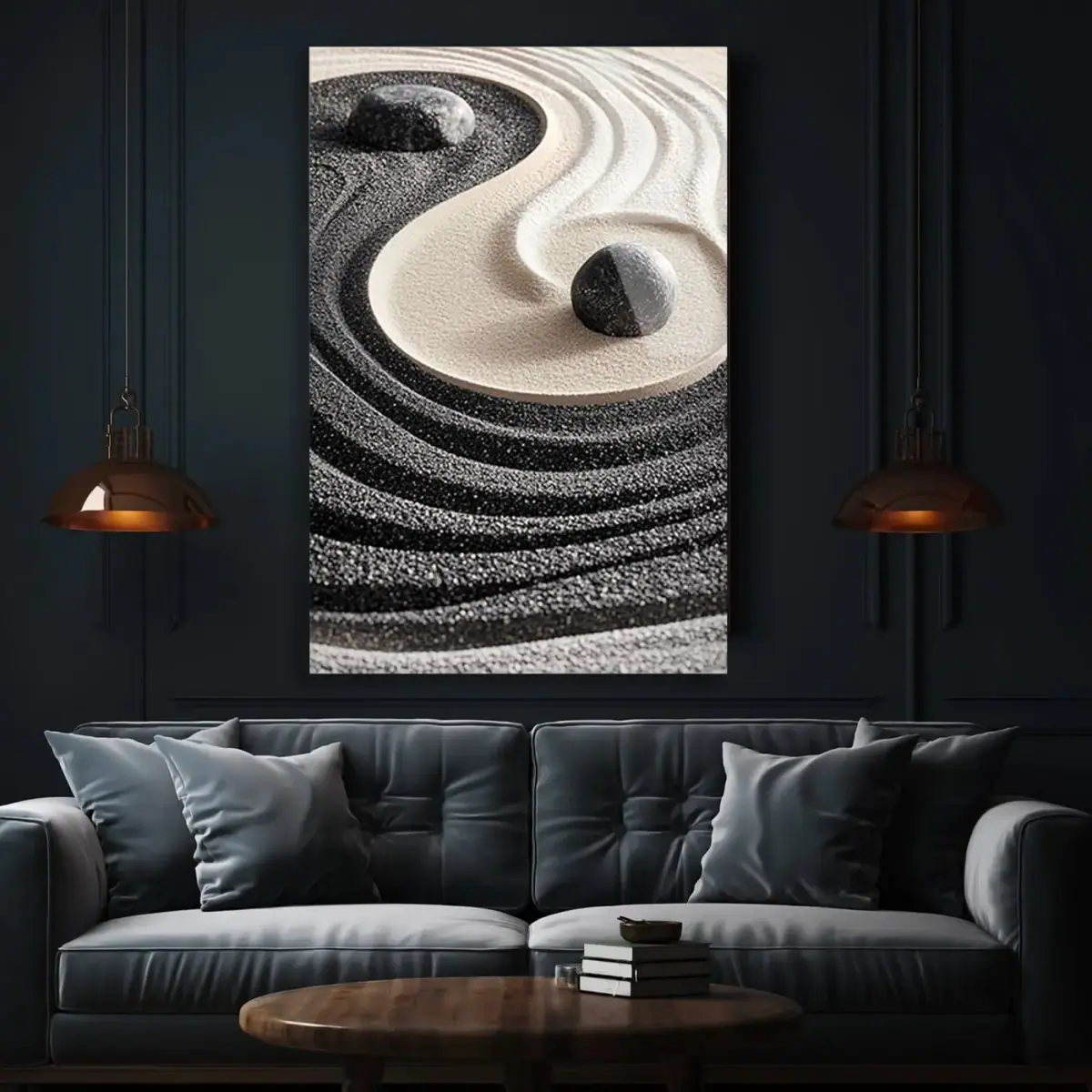 Zen Kum Bahçesi Yin Yang Tablo