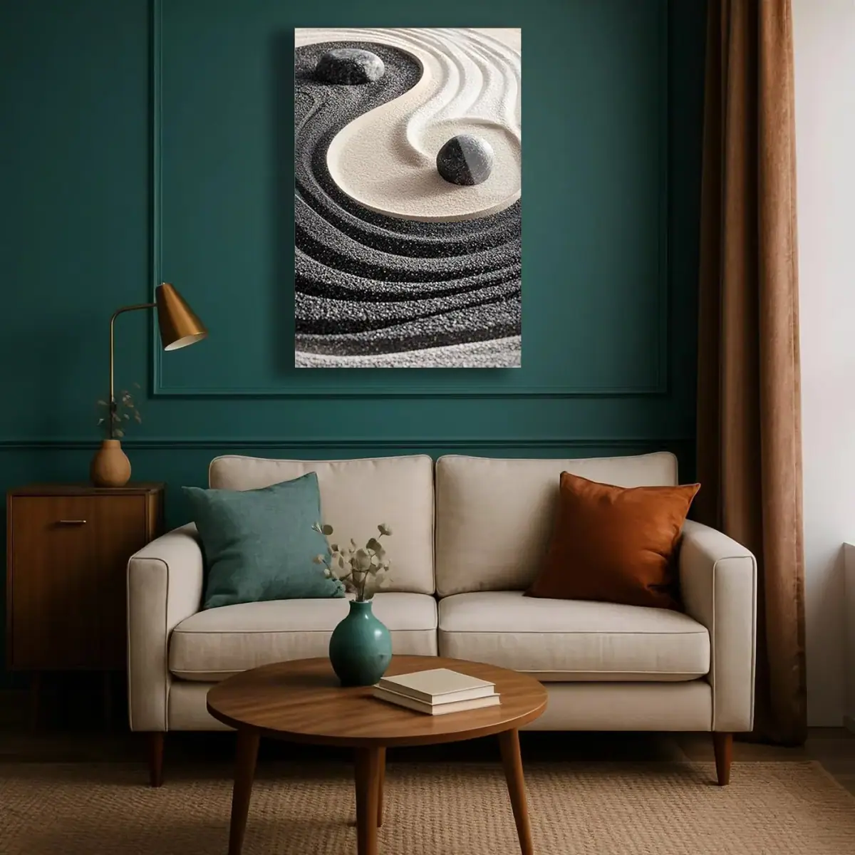 Zen Kum Bahçesi Yin Yang Tablo