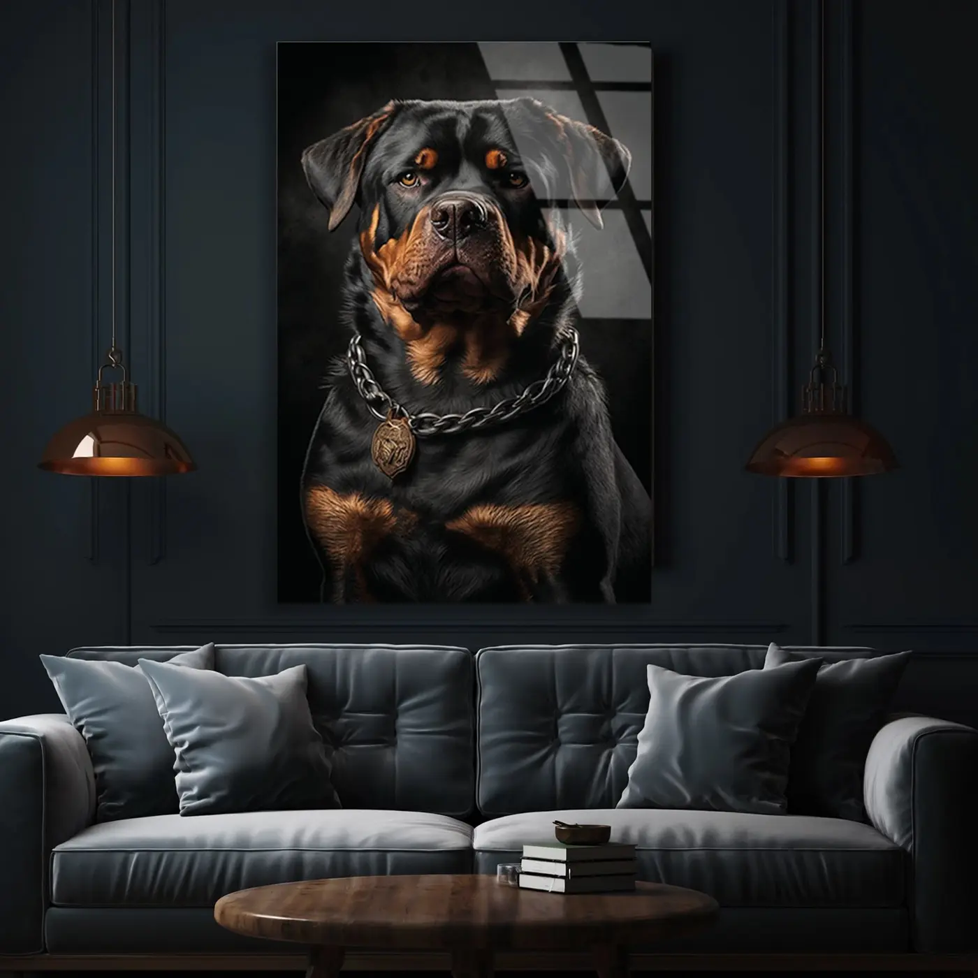 Zincir Tasmalı Rottweiler Tablo