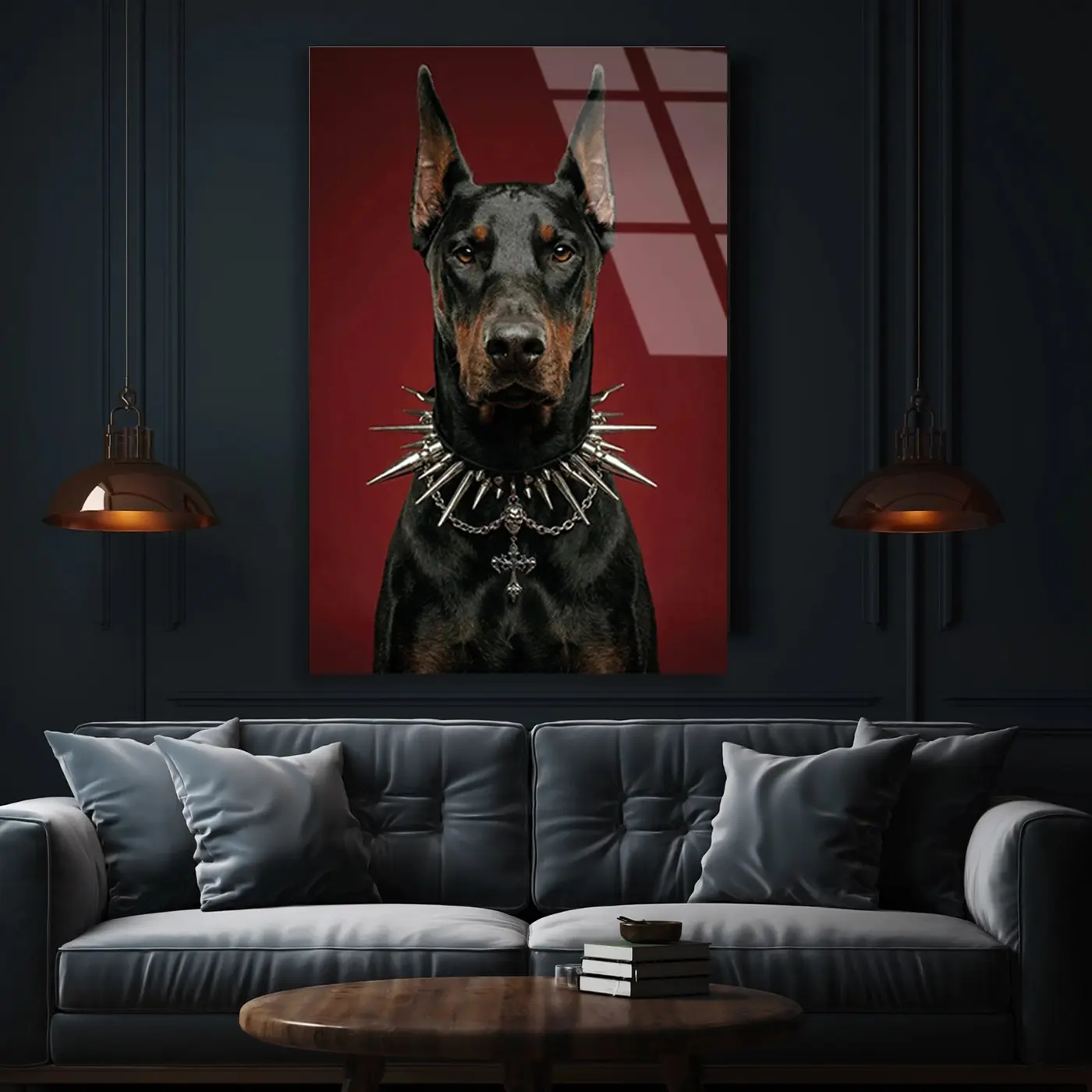 Dikenli Tasmalı Doberman Tablo