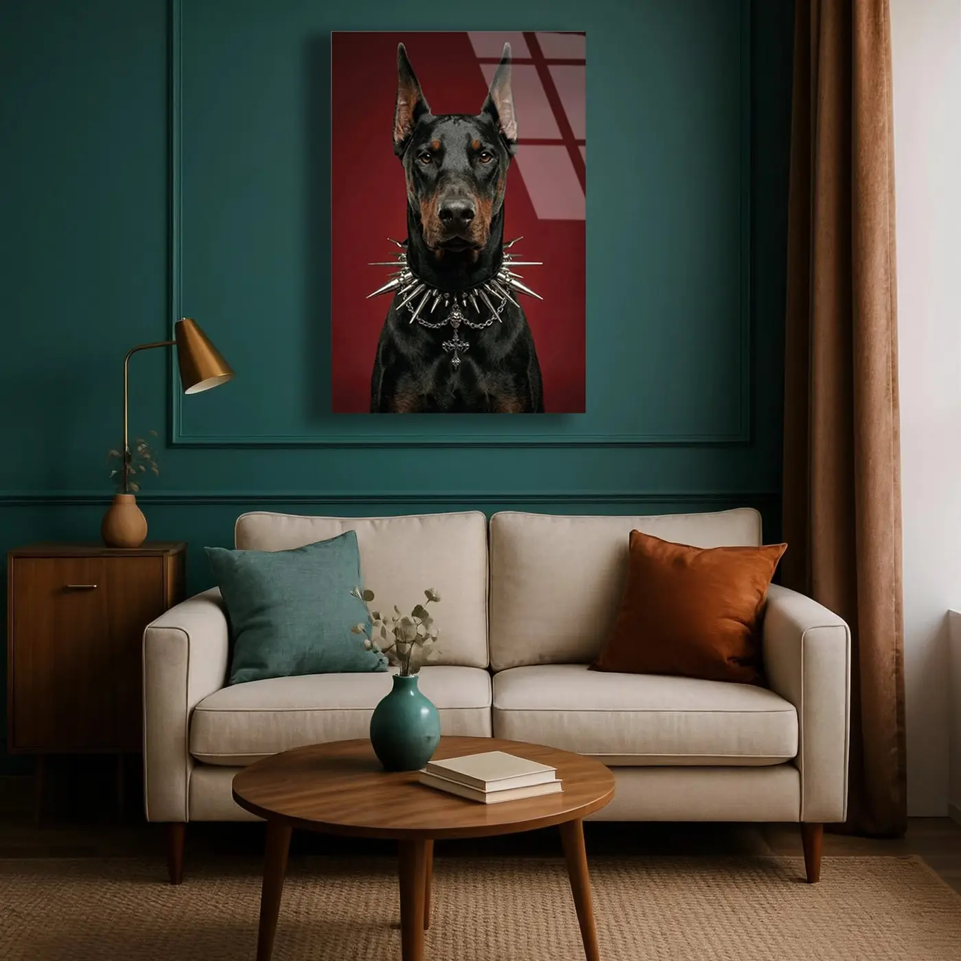 Dikenli Tasmalı Doberman Tablo