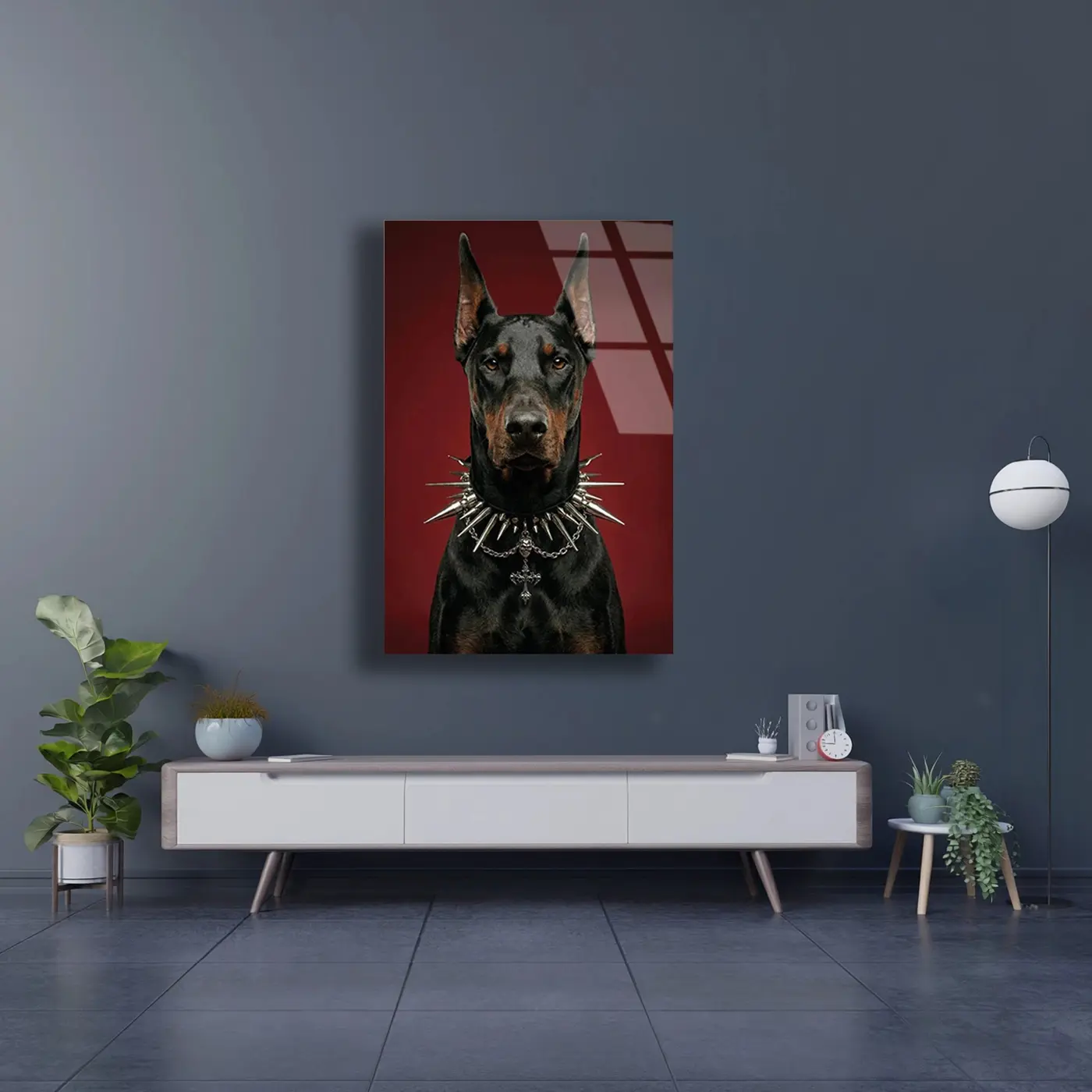 Dikenli Tasmalı Doberman Tablo