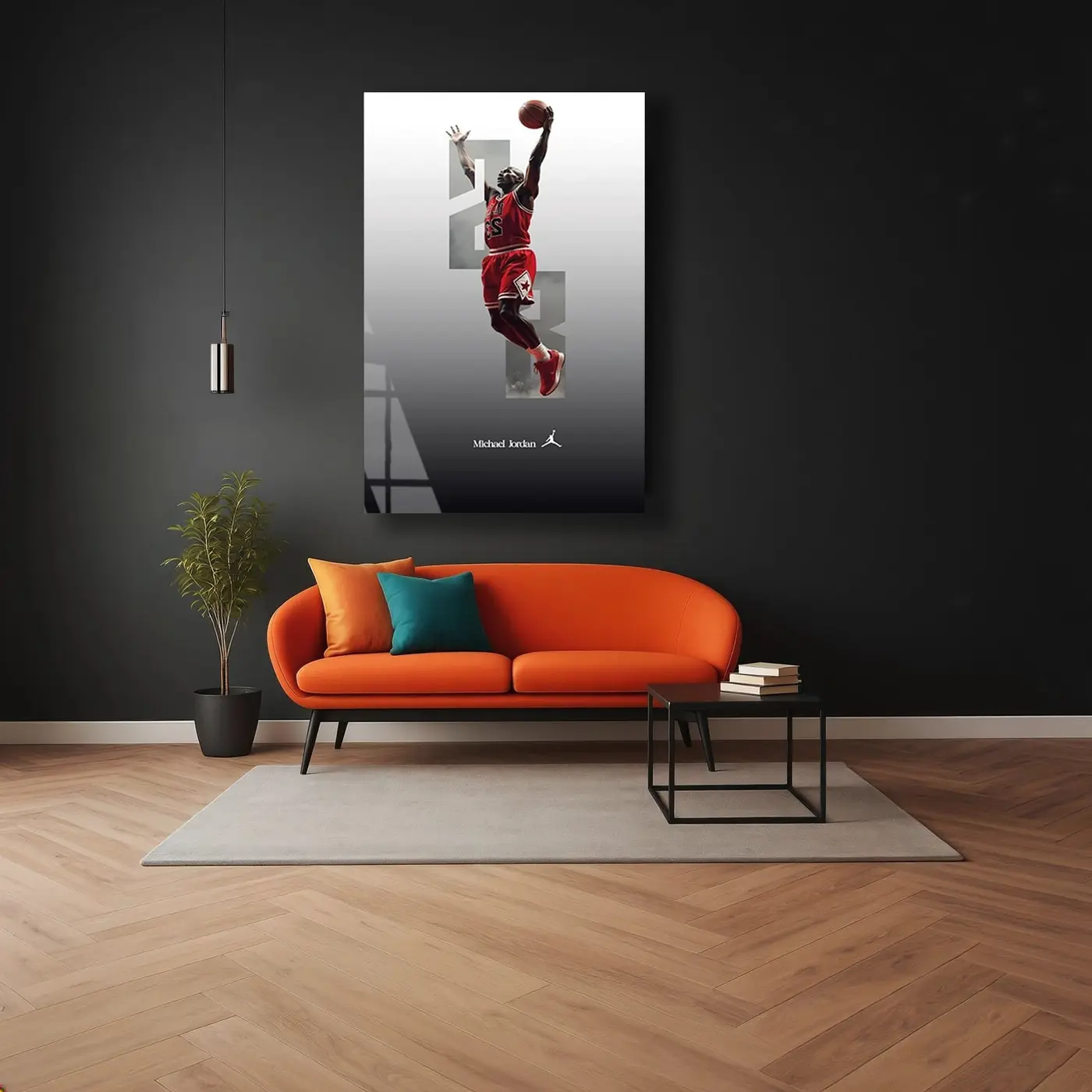 Michael Jordan Basketbol Efsanesi Cam Tablo