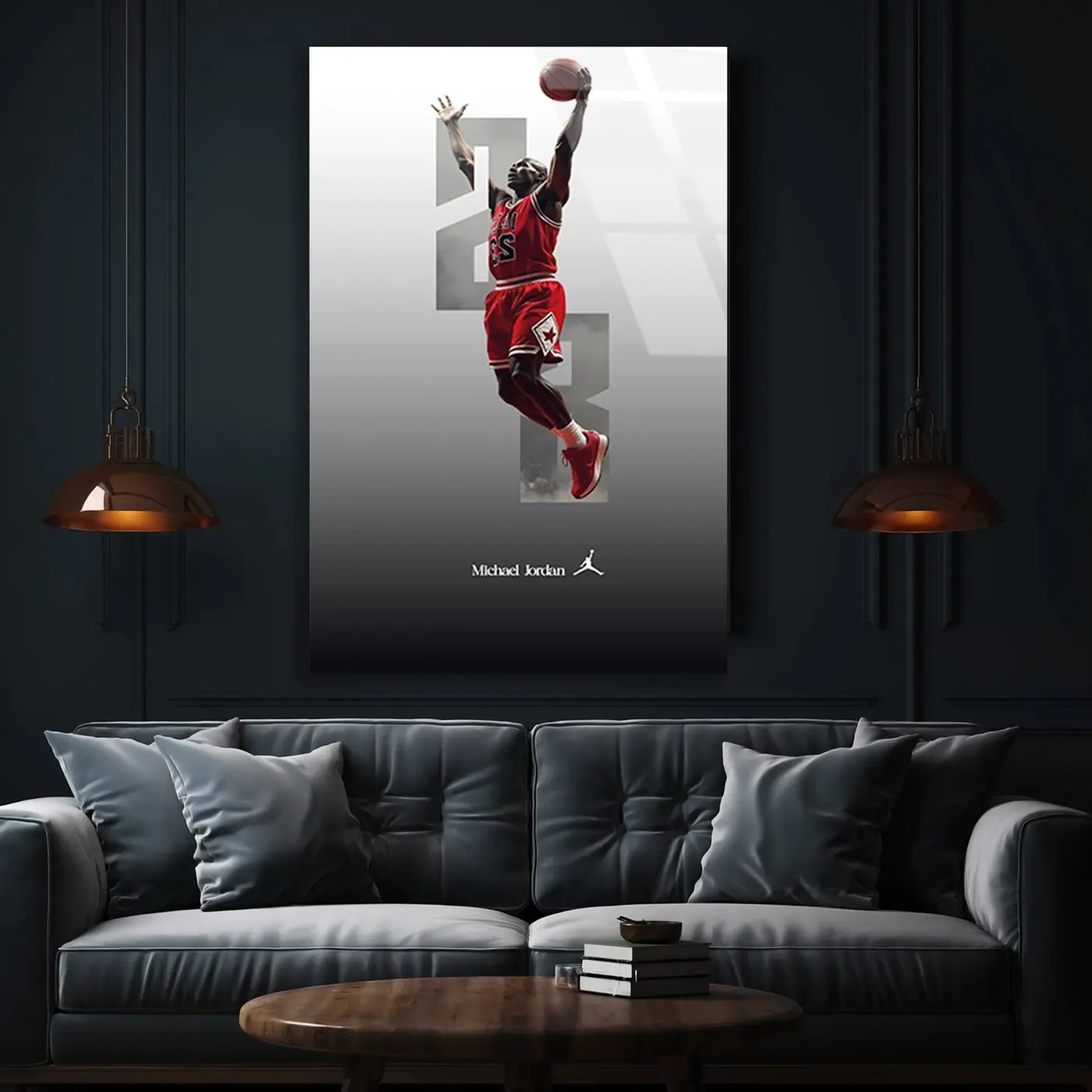 Michael Jordan Basketbol Efsanesi Cam Tablo