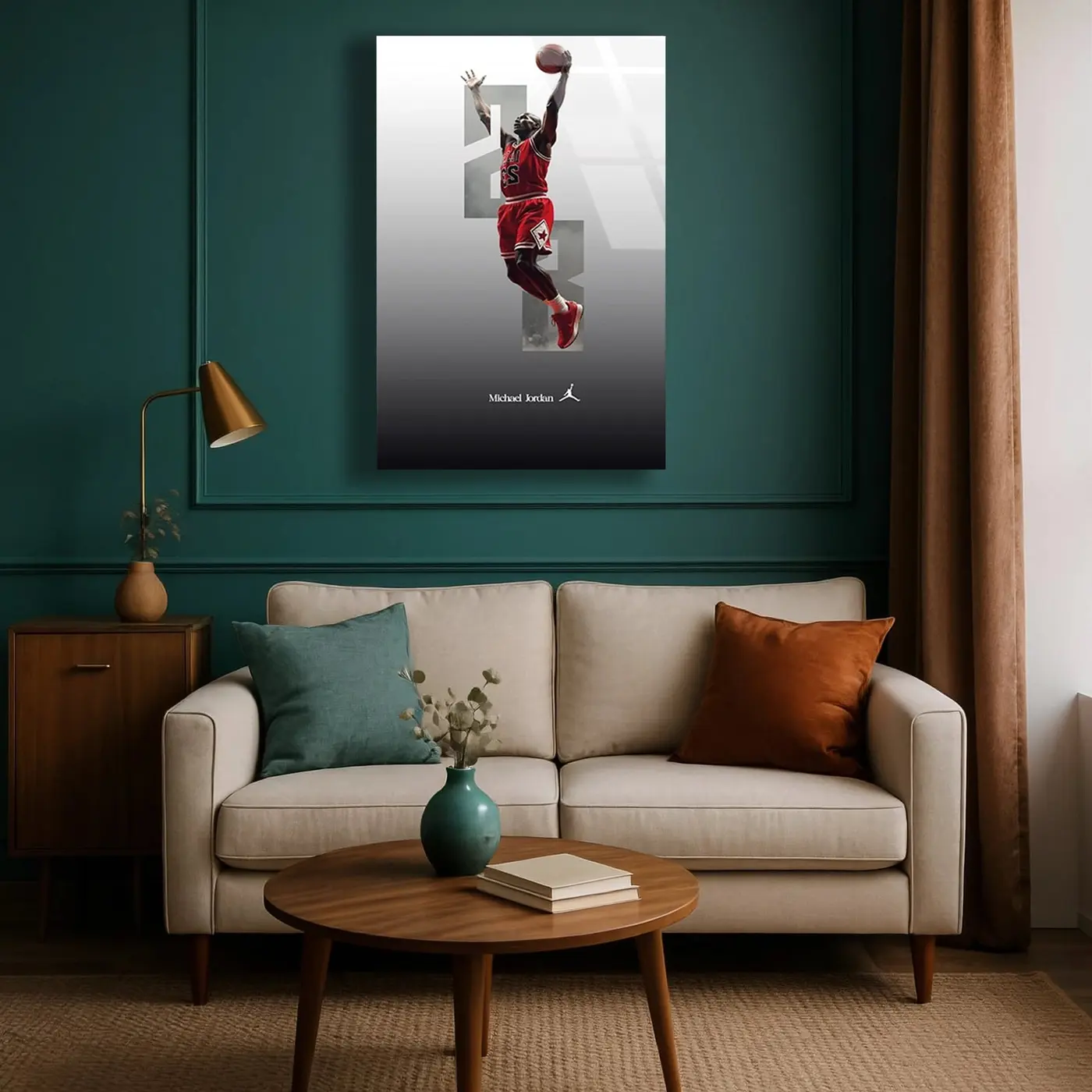 Michael Jordan Basketbol Efsanesi Cam Tablo