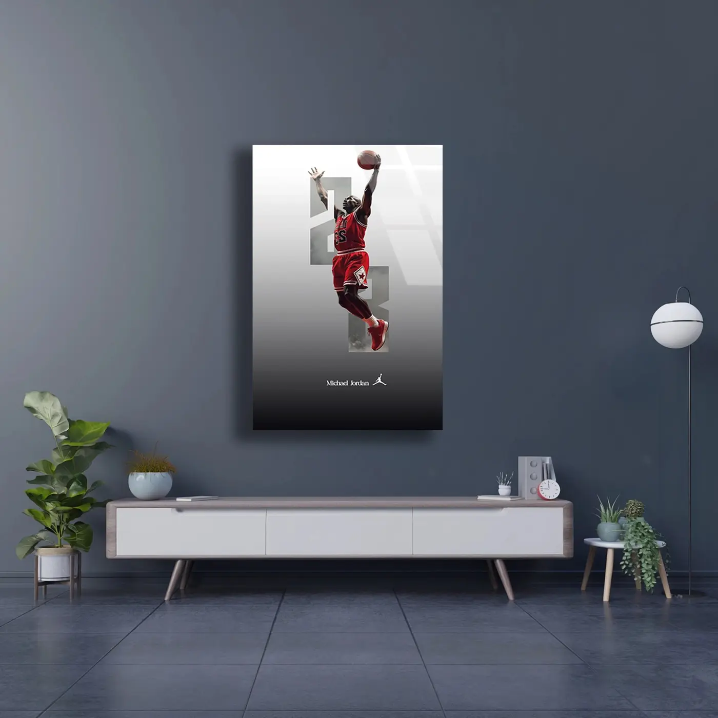 Michael Jordan Basketbol Efsanesi Cam Tablo