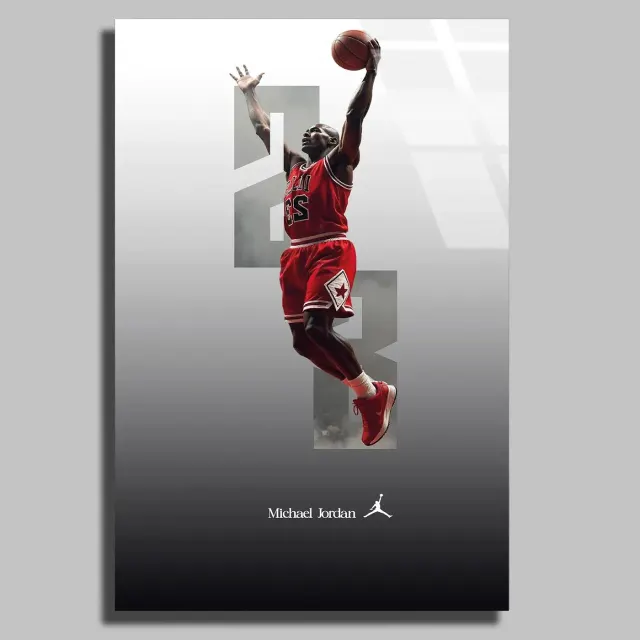Michael Jordan Basketbol Efsanesi Cam Tablo