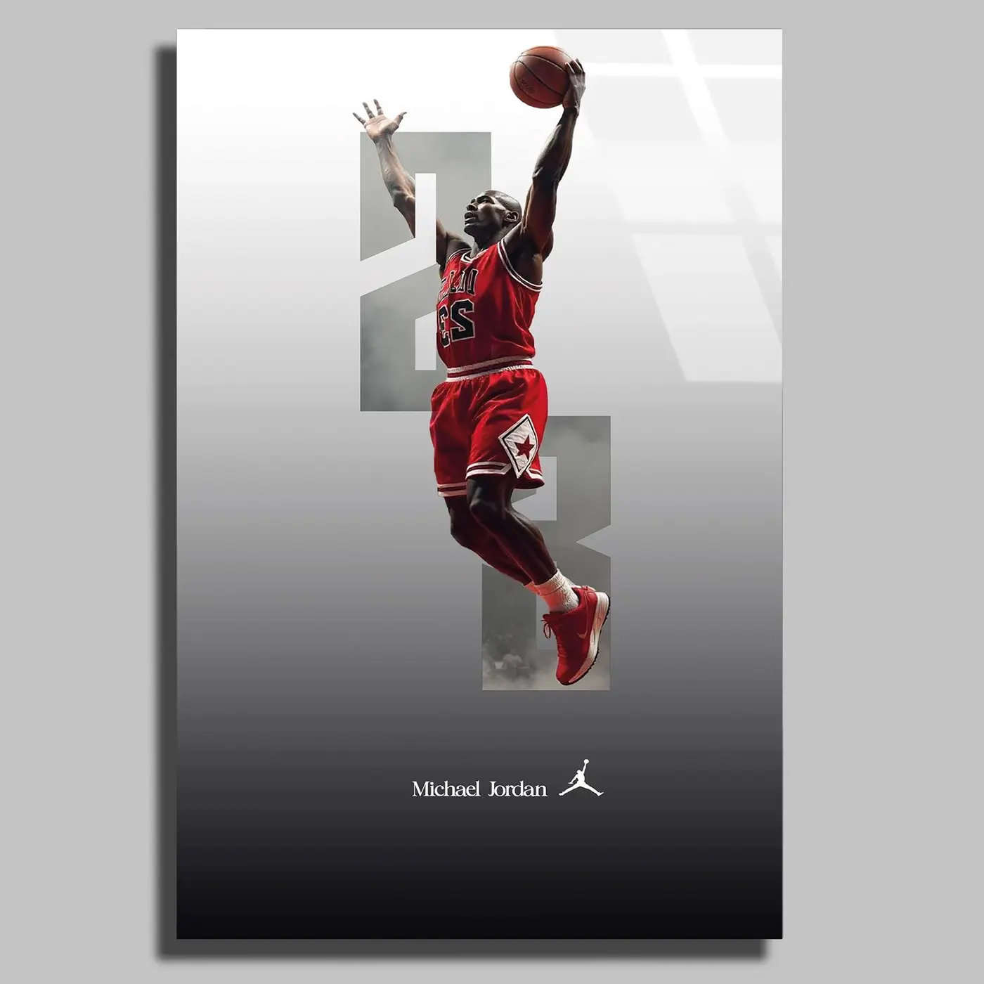 Michael Jordan Basketbol Efsanesi Cam Tablo