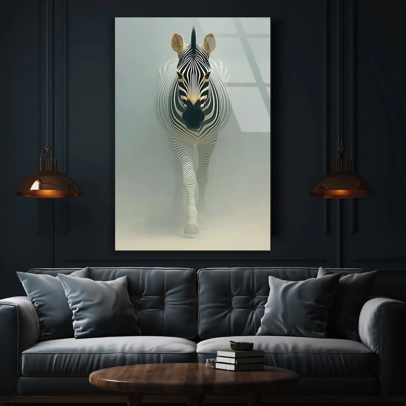 Sisli Zeminde Mistik Zebra Cam Tablo