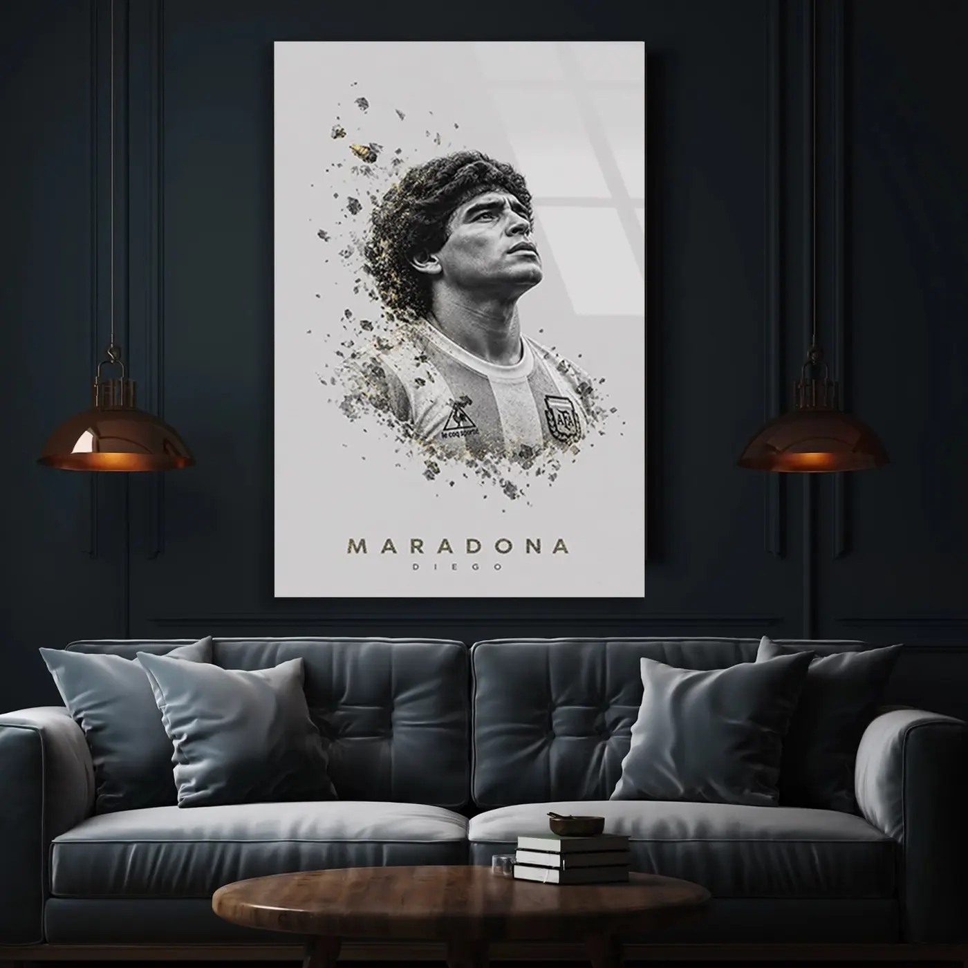 Maradona Futbol Efsanesi Cam Tablo
