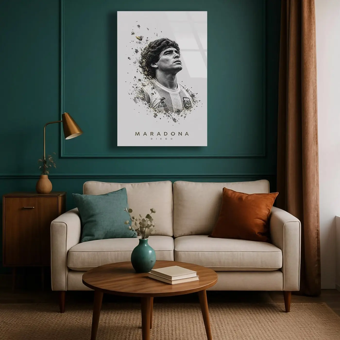 Maradona Futbol Efsanesi Cam Tablo