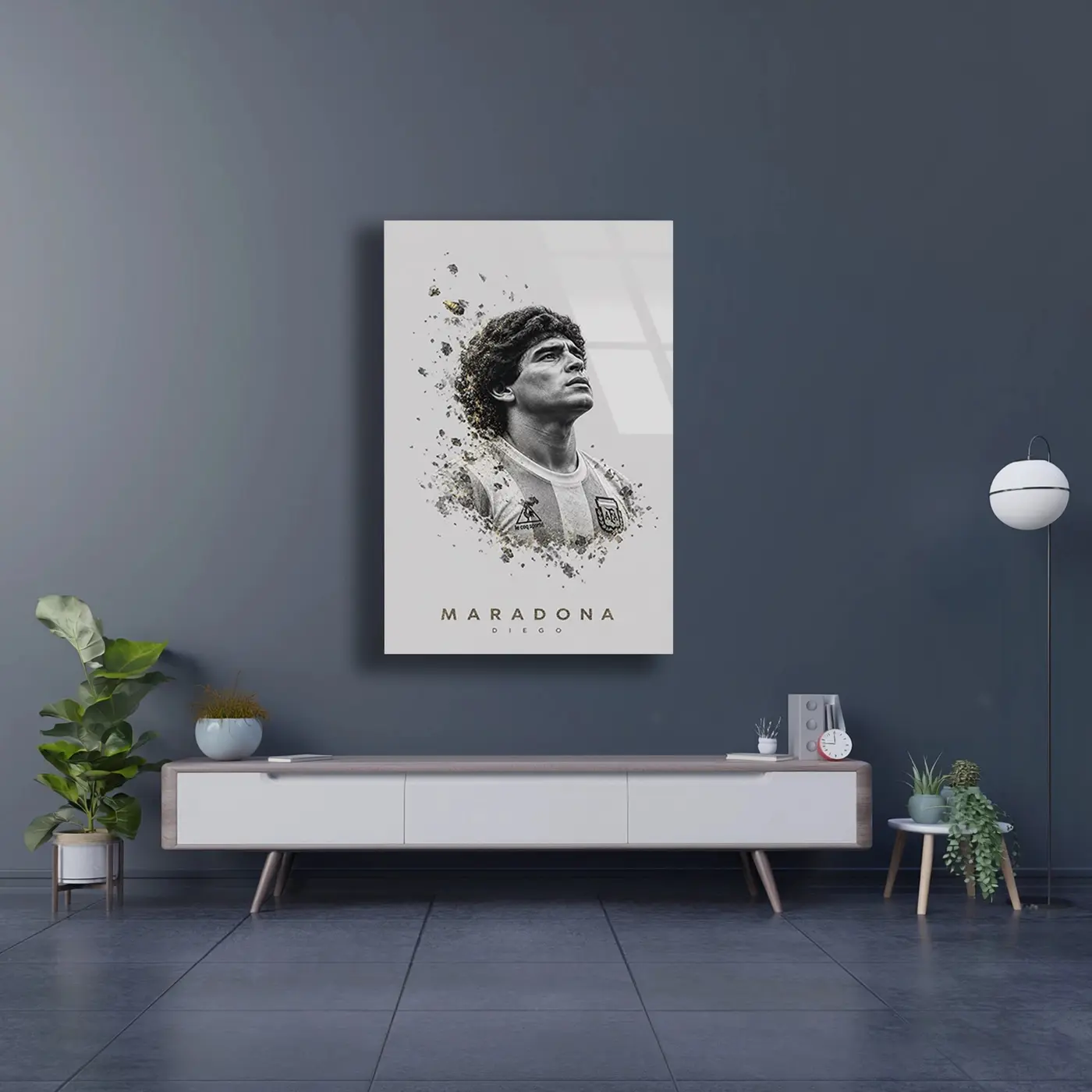 Maradona Futbol Efsanesi Cam Tablo