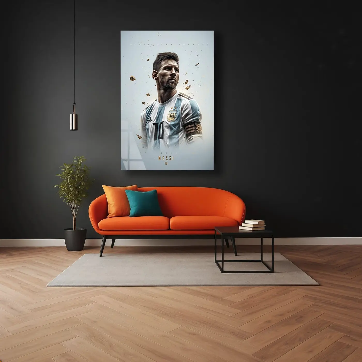 Messi 10 Numara Arjantin Forması Cam Tablo