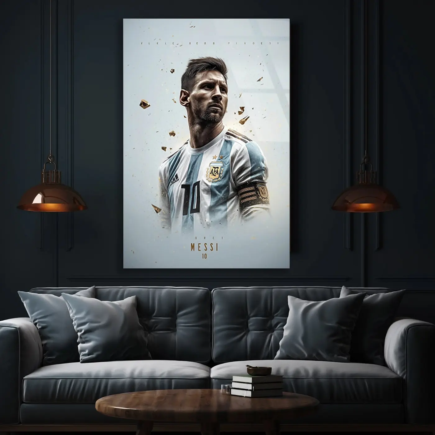 Messi 10 Numara Arjantin Forması Cam Tablo