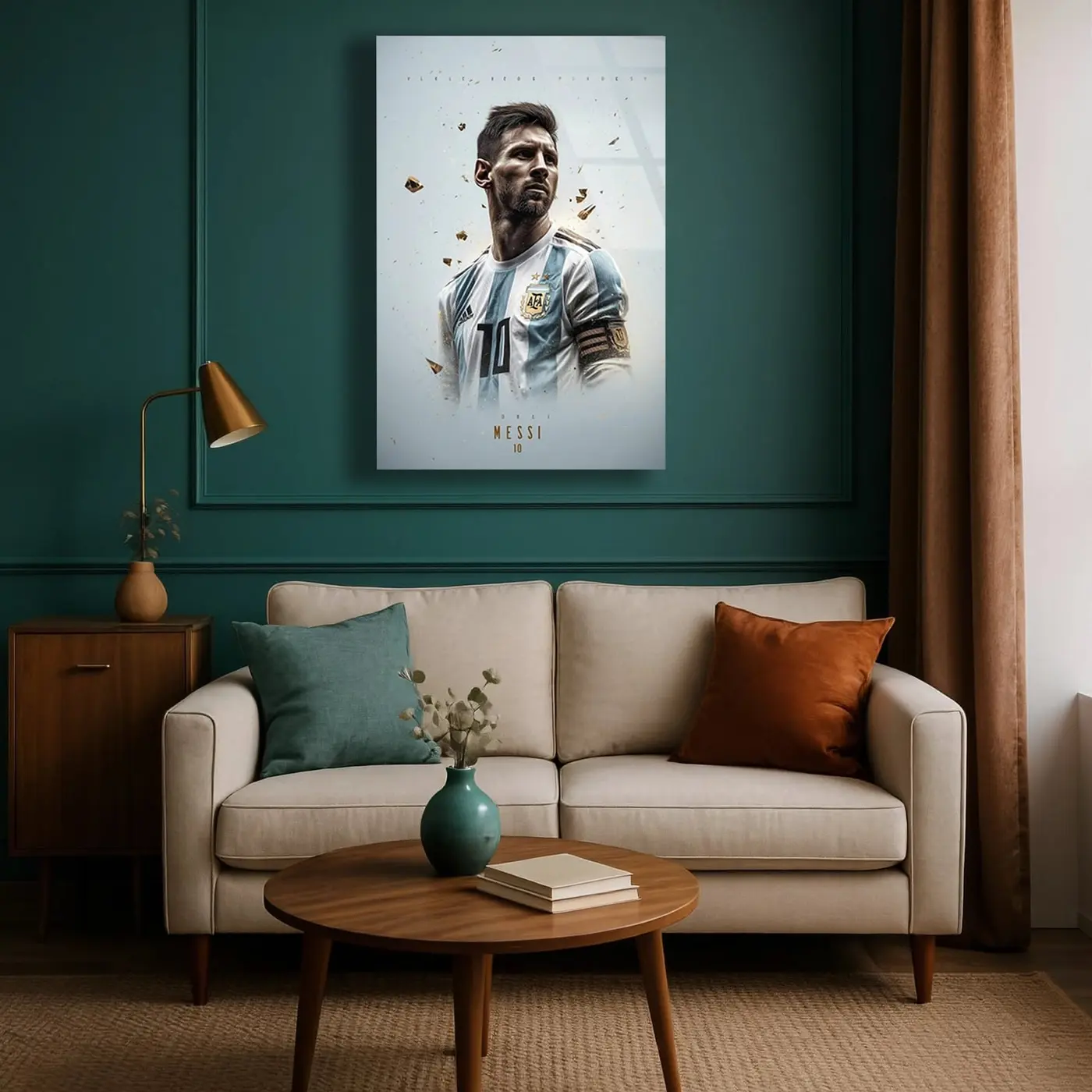 Messi 10 Numara Arjantin Forması Cam Tablo