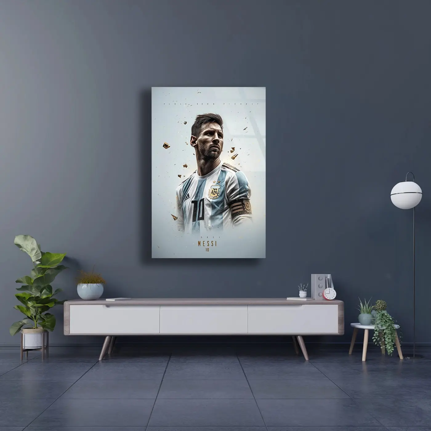 Messi 10 Numara Arjantin Forması Cam Tablo