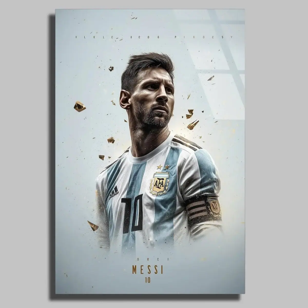Messi 10 Numara Arjantin Forması Cam Tablo