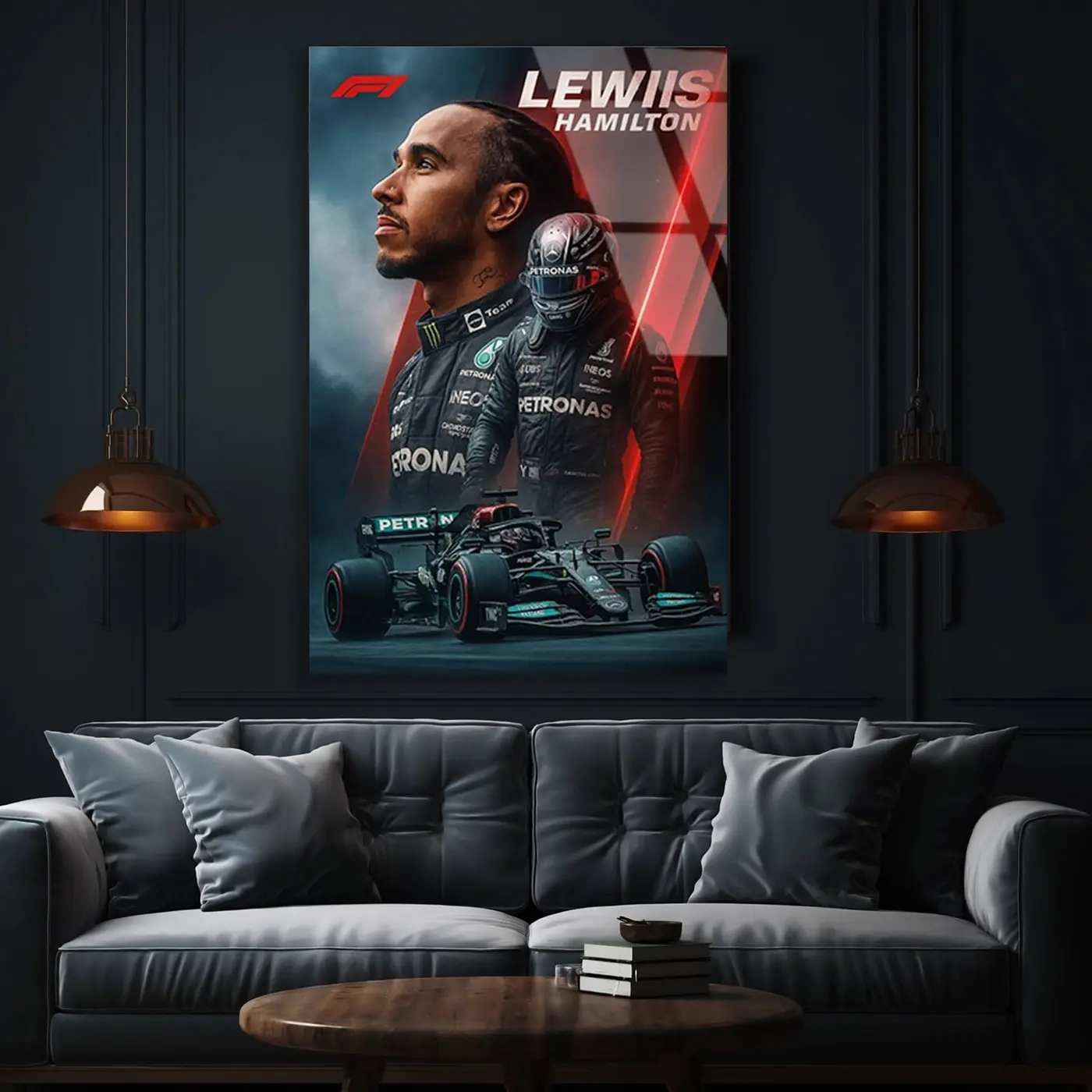 Lewis Hamilton F1 Şampiyonu Cam Tablo