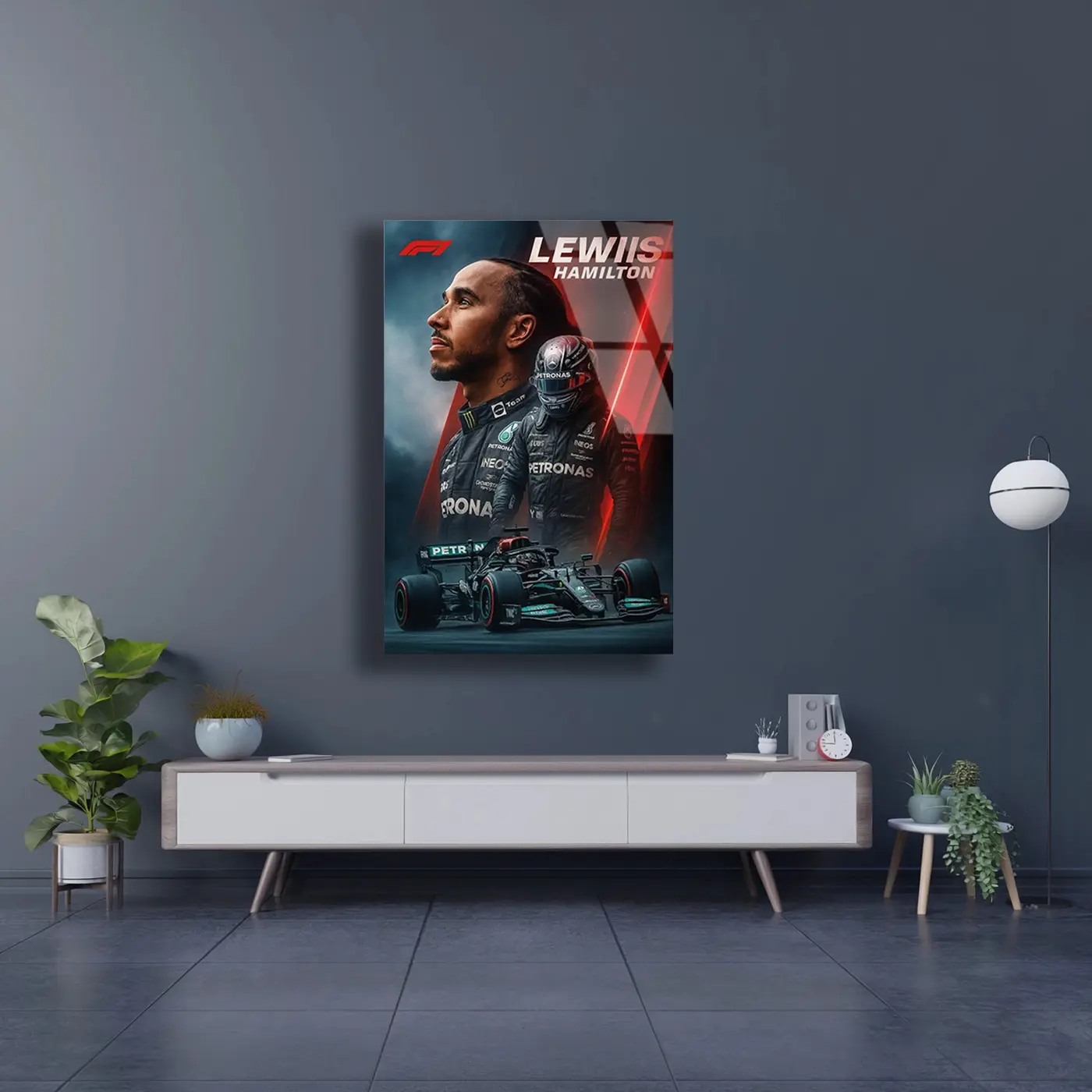Lewis Hamilton F1 Şampiyonu Cam Tablo