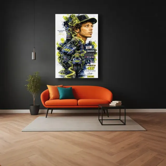 Valentino Rossi MotoGP Efsanesi Cam Tablo