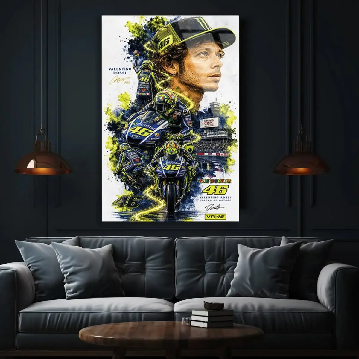 Valentino Rossi MotoGP Efsanesi Cam Tablo