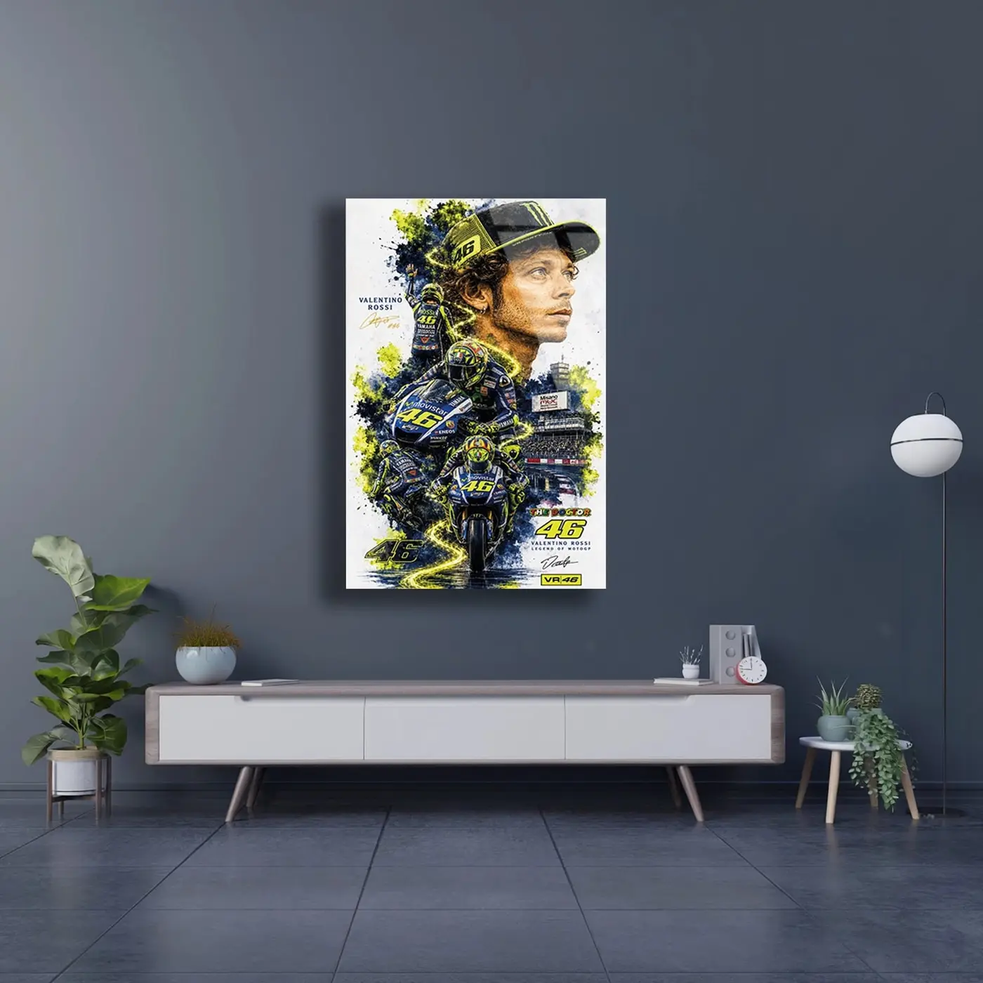 Valentino Rossi MotoGP Efsanesi Cam Tablo