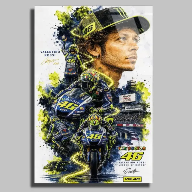 Valentino Rossi MotoGP Efsanesi Cam Tablo