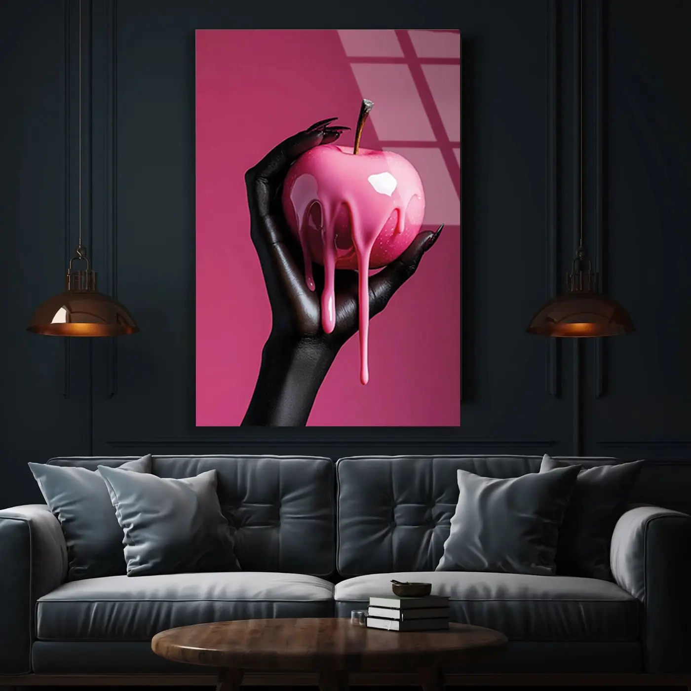 Damlayan Pembe Elma Cam Tablo