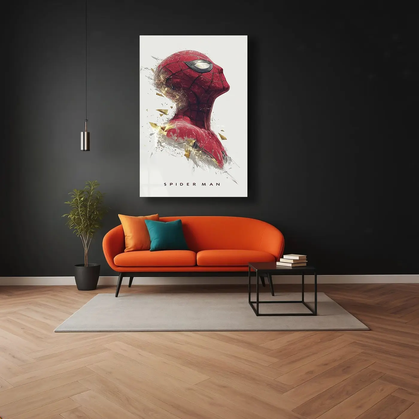 Spider Man Yan Profil Sanat Cam Tablo