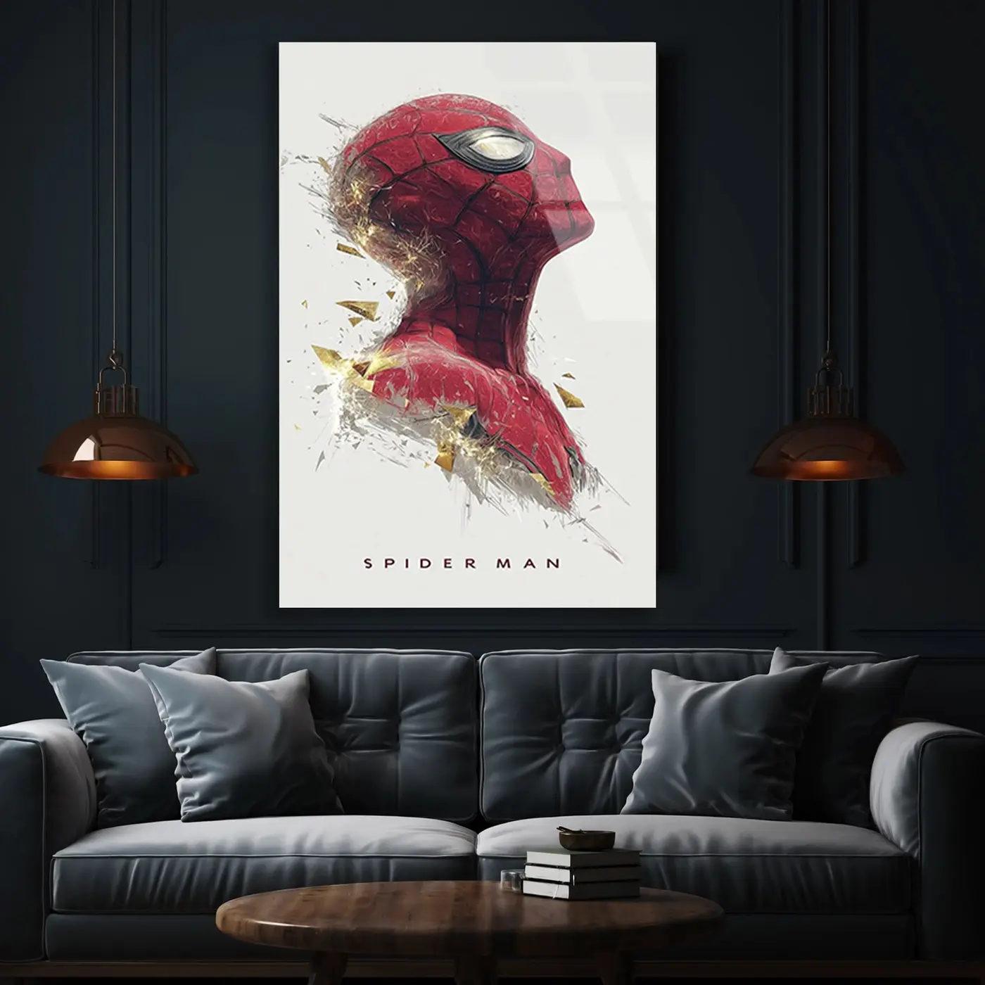 Spider Man Yan Profil Sanat Cam Tablo