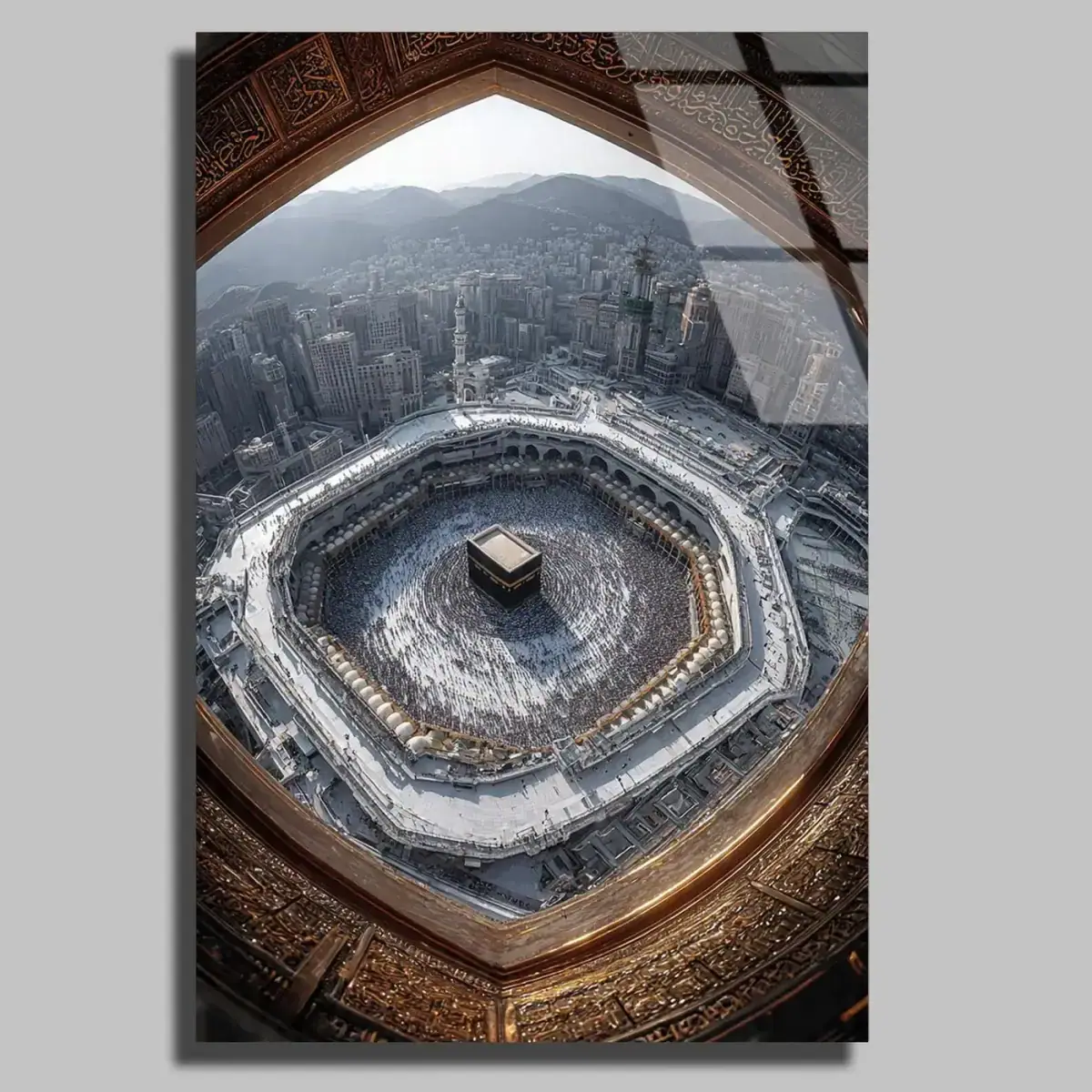 Kabe Kuşbakışı Kemer Çerçeve Cam Tablo