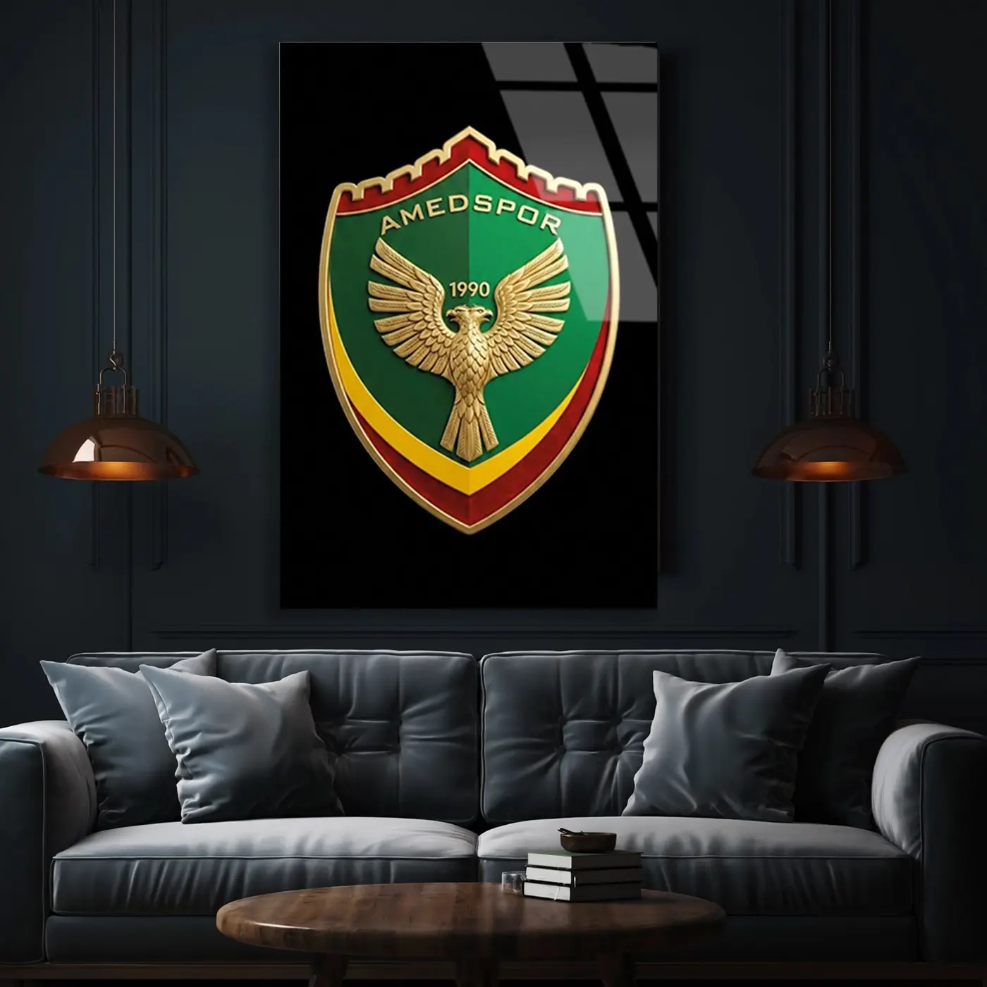Amedspor Madalya Amblem Cam Tablo
