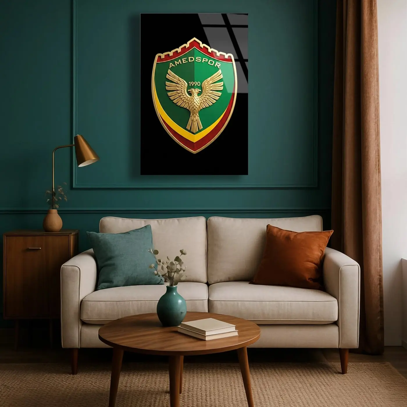 Amedspor Madalya Amblem Cam Tablo